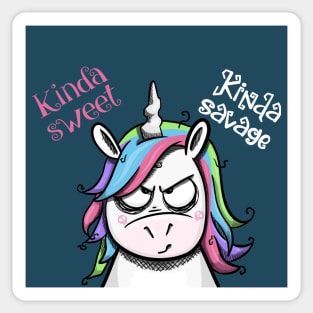 Kinda Sweet, Kinda Savage Unicorn Sticker